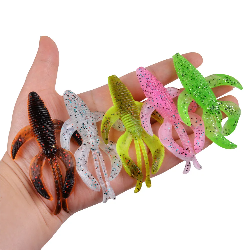 Señuelo de pesca de gusano suave de silicona, 3,2g/6,2g, camarón, lagartos, plantilla flotante, Wobbler, equipo para pesca, 30 Uds. - imagen 5