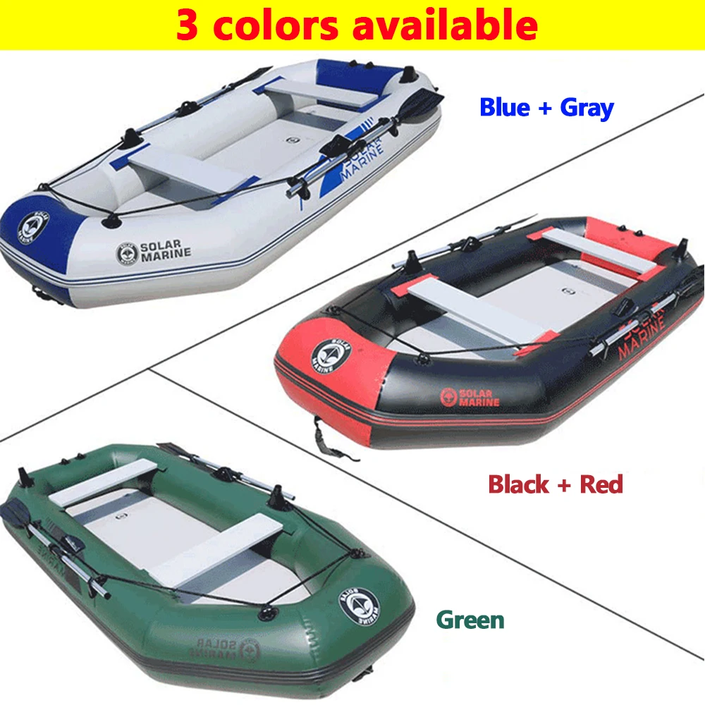 Barco de pesca inflable SolarMarine, Kayak de remos, canoa, aerodeslizador, bote, estera de aire, parte inferior, deportes acuáticos al aire libre, 3 personas, 230 cm - imagen 4