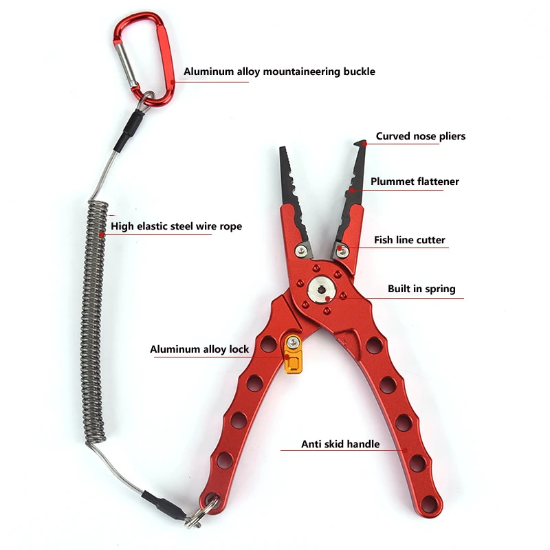 Alicates de pesca de anillo dividido, tijera de línea trenzada, cortador de señuelos, removedor de anzuelos, etc. Herramienta de aparejos de corte de pescado - imagen 2