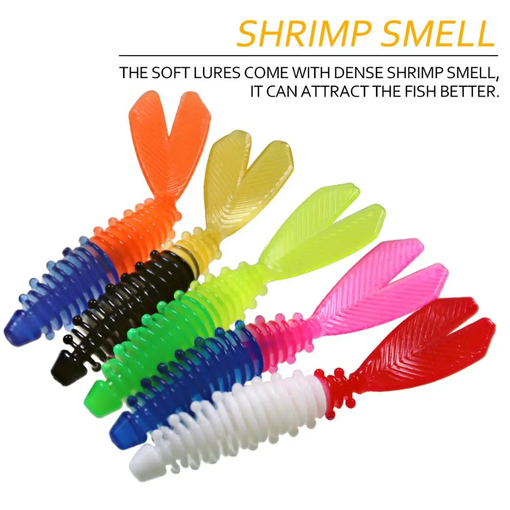 THKFISH 40 Uds. Señuelos blandos de pesca Jig trucha gusano cebos blandos 6cm cebo Artificial Wobblers gusanos blandos señuelo falso Swimbait - imagen 4