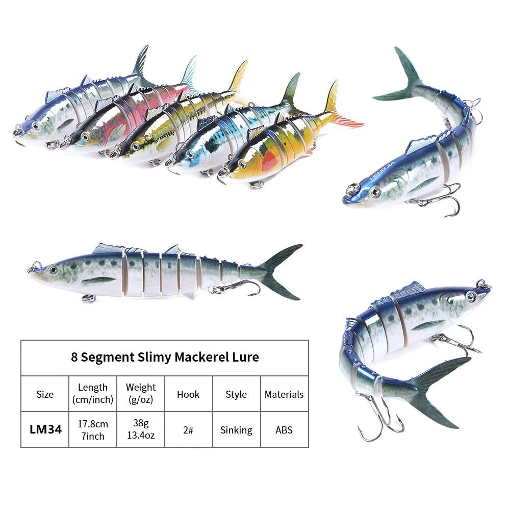 Señuelo de pesca de 38g y 17,8 cm, 8 segmentos, cebo de pesca realista, Wobbler, accesorios de aparejos de pesca - imagen 5