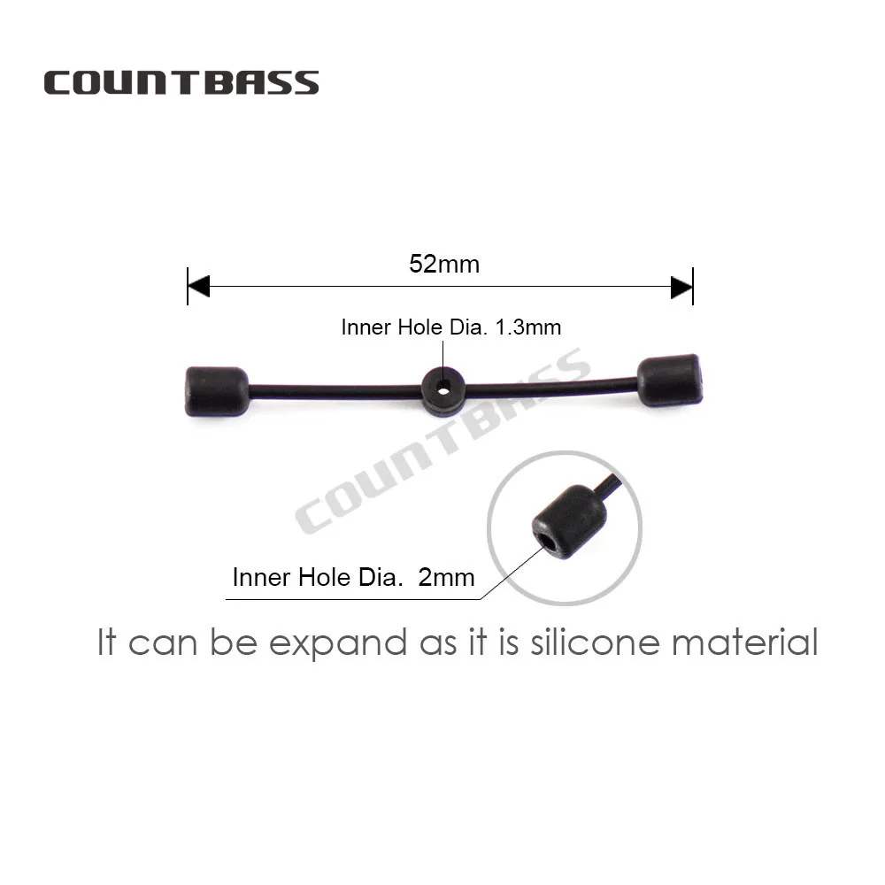 COUNTBASS 50 Uds. Collares de falda con correa de sonajero para falda de Jigging deslizante, plantillas de goma con cola, cebo de natación, piezas de señuelo de pesca - imagen 2