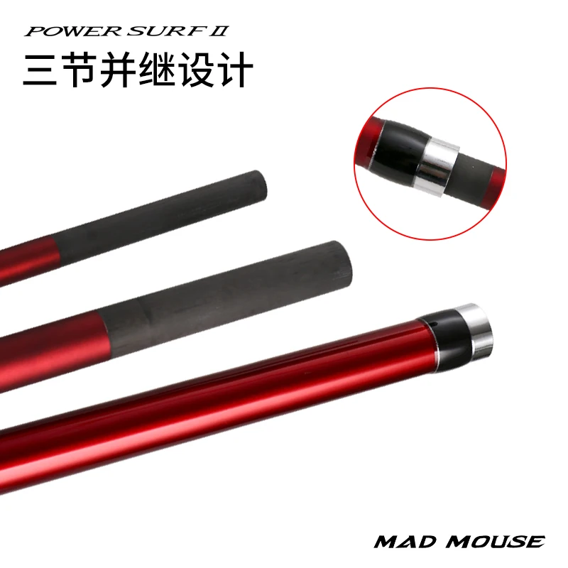 MADMOUSE 2021 nuevo modelo Japón calidad completa Fuji Surf Rod 4,20 M 46 T alto contenido de carbono 3 secciones 100-250g varillas de fundición de Surf