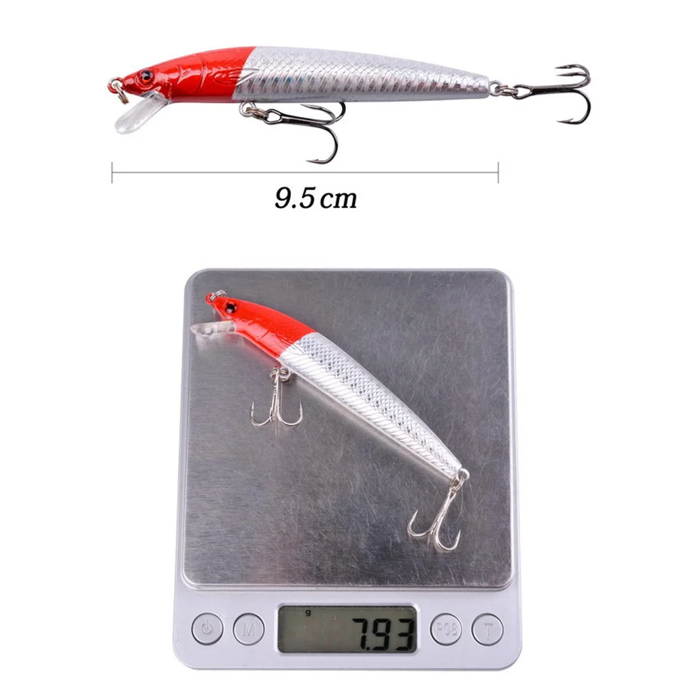 Señuelos de Pesca Minnow flotantes, 9,5 cm, 7,9g, Wobbler, cebo de plástico duro, Crankbait, Lucio, carpa, aparejos de Pesca, 1 Uds. - imagen 2