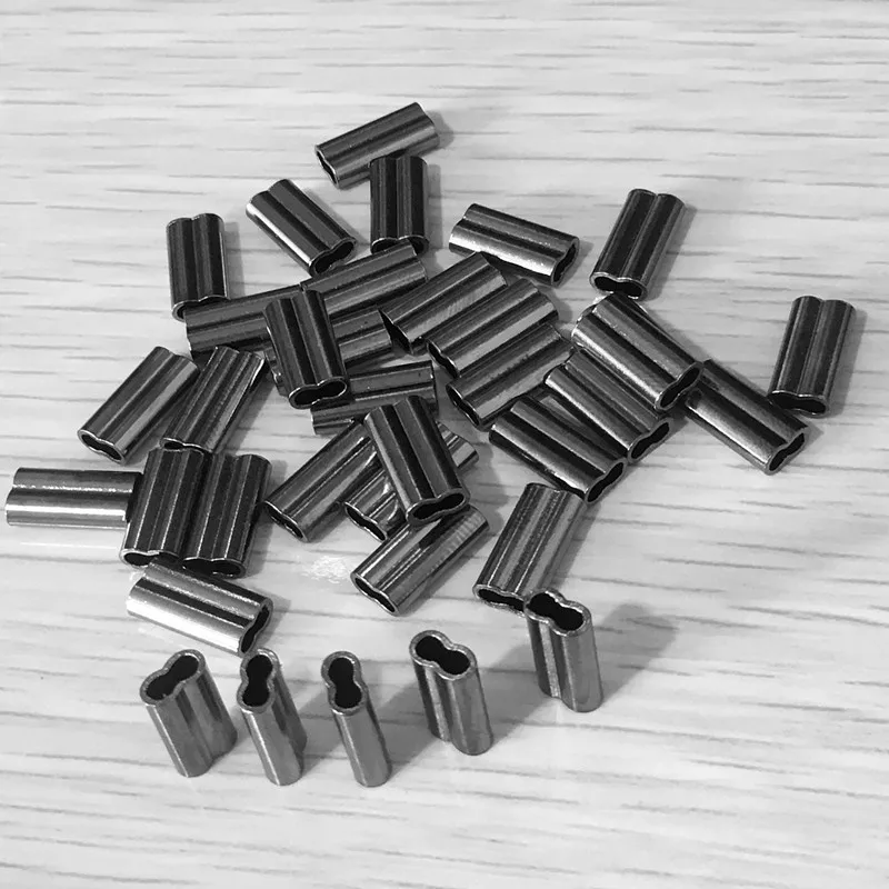 1000 unids/lote aparejos gancho línea doble tubo de cobre empuñaduras de equipo de Pesca abrazadera manga de engarzado herramientas de Pesca accesorios de aparejos Pesca - imagen 3