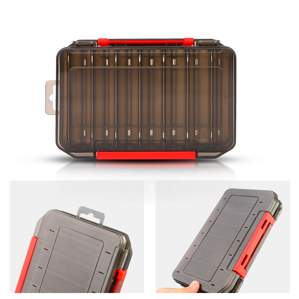 DNDYUJU-caja de pesca de 14 compartimentos, accesorios de pesca, almacenamiento de cajas de anzuelos de doble cara, caja de aparejos de pesca de alta resistencia - imagen 3