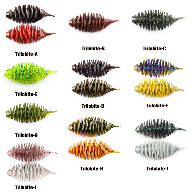 TSURINOYA-señuelo de pesca de enmalle de fuelle, 2,8 pulgadas/7,2g, 3,8 pulgadas/14,2g, cebo suave de TRILOBITE, Swimbait de silicona Artificial, aparejos de lubina, gusano - imagen 5