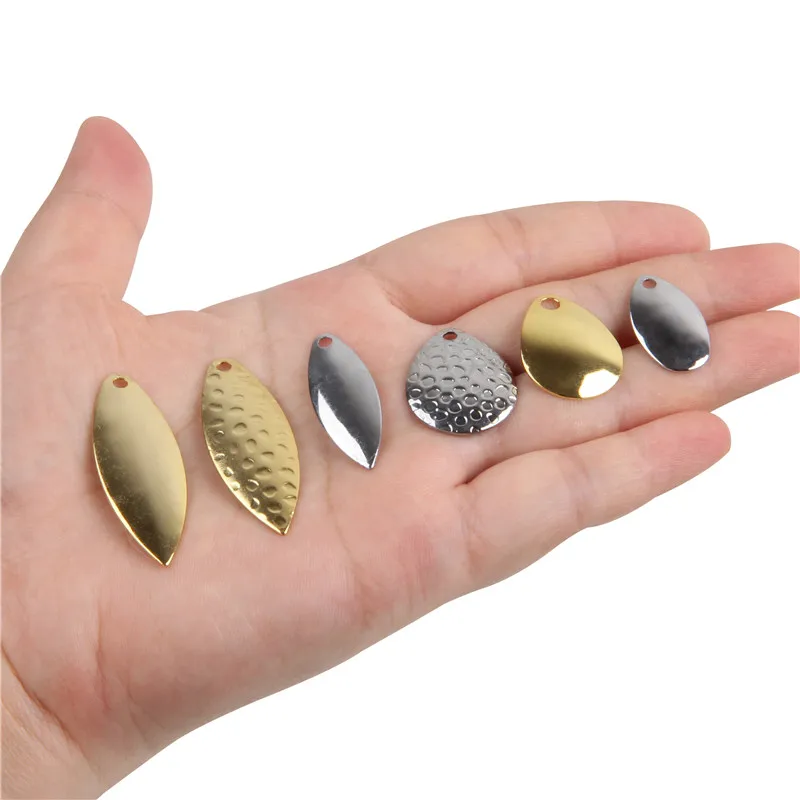 100 Uds cuchillas giratorias para señuelo de pesca hojas de sauce Walleye Bass Spinnerbait cuchillas DIY herramienta de fabricación de señuelos accesorios de pesca - imagen 5