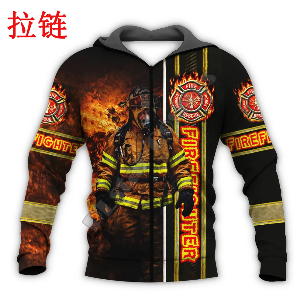 Sudadera con capucha Brave Firefighter 3D – Estampado casual - imagen 2
