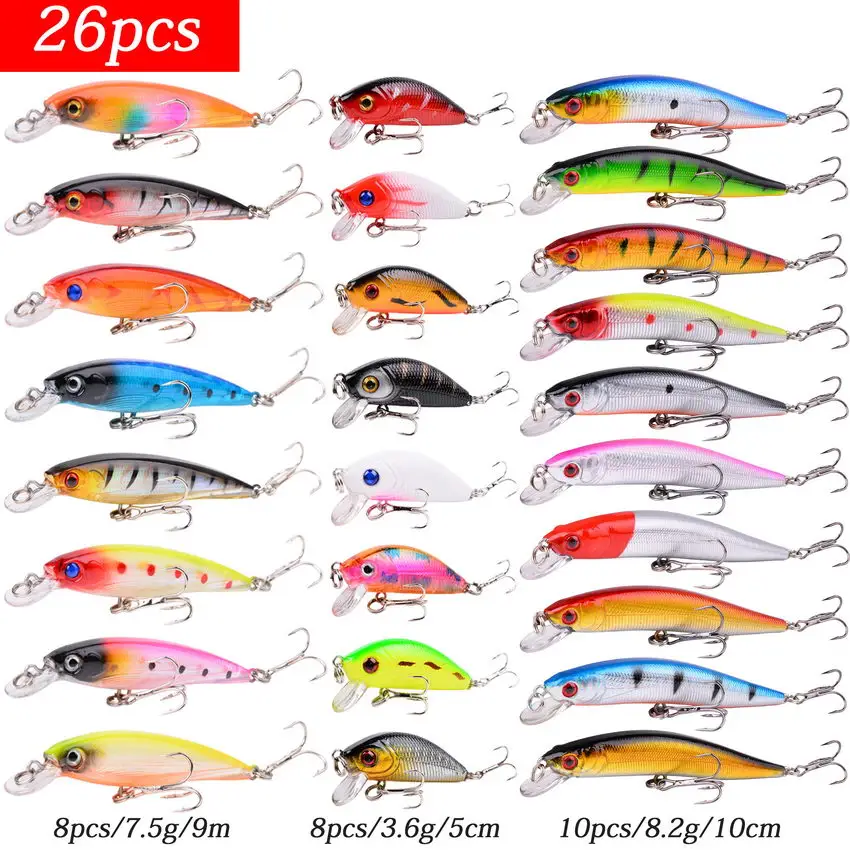 Kits de Señuelos de Pesca mixtos, Crankbait Minnow Popper VIB, cebos blandos de lubina, wobbler, aparejos de cebo de pesca falsos realistas - imagen 5