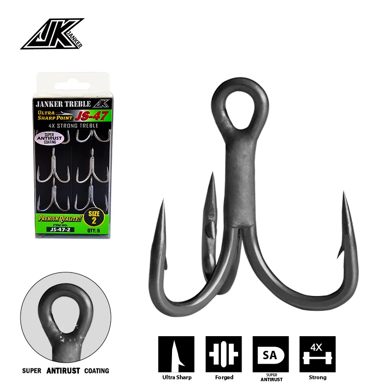 Anzuelos triples 4X JK JS-47 – Antioxidantes para pesca en barco