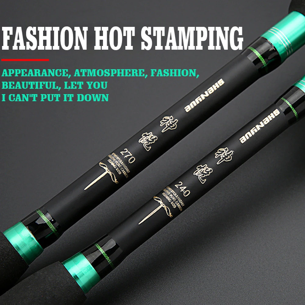 SIECHI-caña de pescar con señuelo, accesorio para pescar con cebo giratorio de carbono de 1,8 m, 2,1 m, 2,4 m, 2,7 m, 10-40g, M/MH - imagen 4