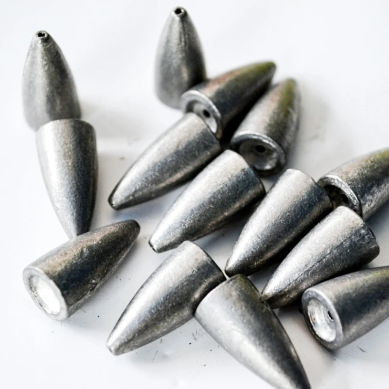 TEASER-Cabeza de plantilla de bala A017, plomos de agua de calidad, 1,8g-20g, accesorios de pesca de peso, aparejo de Texas, 10 unidades - imagen 5