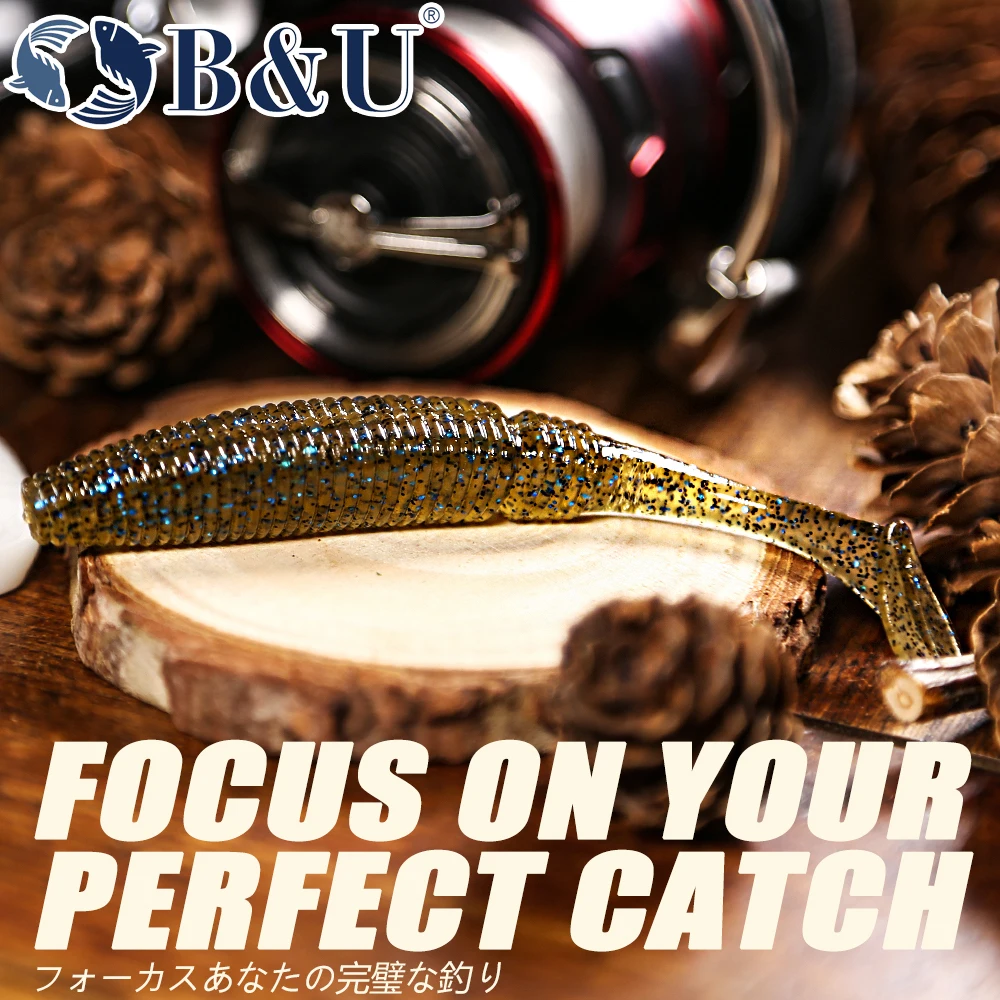 B & U-señuelo de pesca de 50mm, 70mm, 85mm, 100mm, 130mm, cebos blandos, Wobbler, lubina, Lucio, pesca Artificial, aparejos de señuelo suave - imagen 3