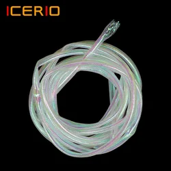 ICERIO 4 metros oropel holográfico Mylar tubo de malla trenza escamas de pescado tubo corporal atado de moscas cuchara de pececillo moscas Material Flash corporal
