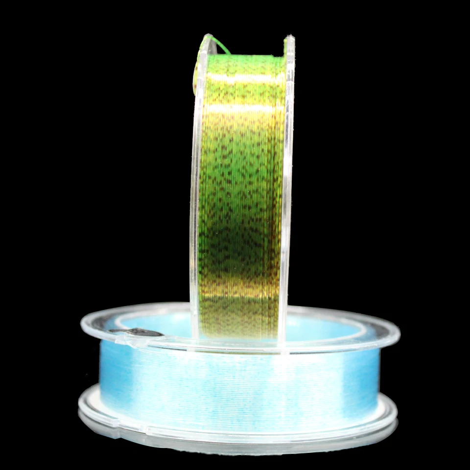 Sedal Invisible 3D de 100m para pesca de carpa, línea de fluorocarbono superfuerte, sedal de pesca con mosca, sedal de nailon moteado - imagen 5