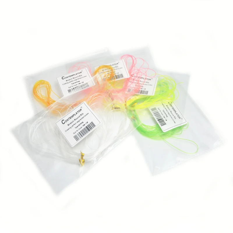 Costilla elástica redonda para atar moscas, material segmentado para el cuerpo, larvas transparentes, ninfa, 0,6mm, 7 yardas/bolsa, 10 colores - imagen 3