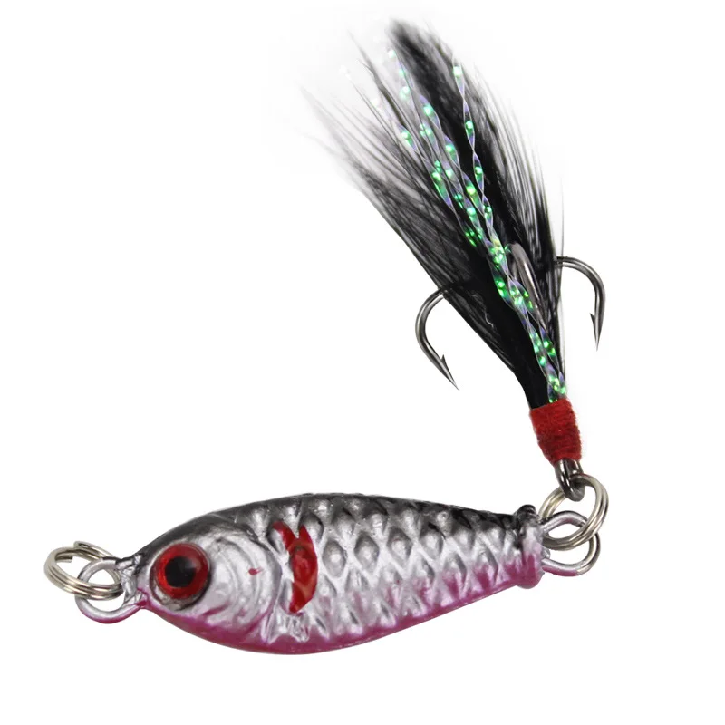 Pequeño pez anzuelo 3 cm/6g Mini Jigbait Señuelos de Pesca plantillas de plumas pez fundido largo lote 4 piezas venta - imagen 5