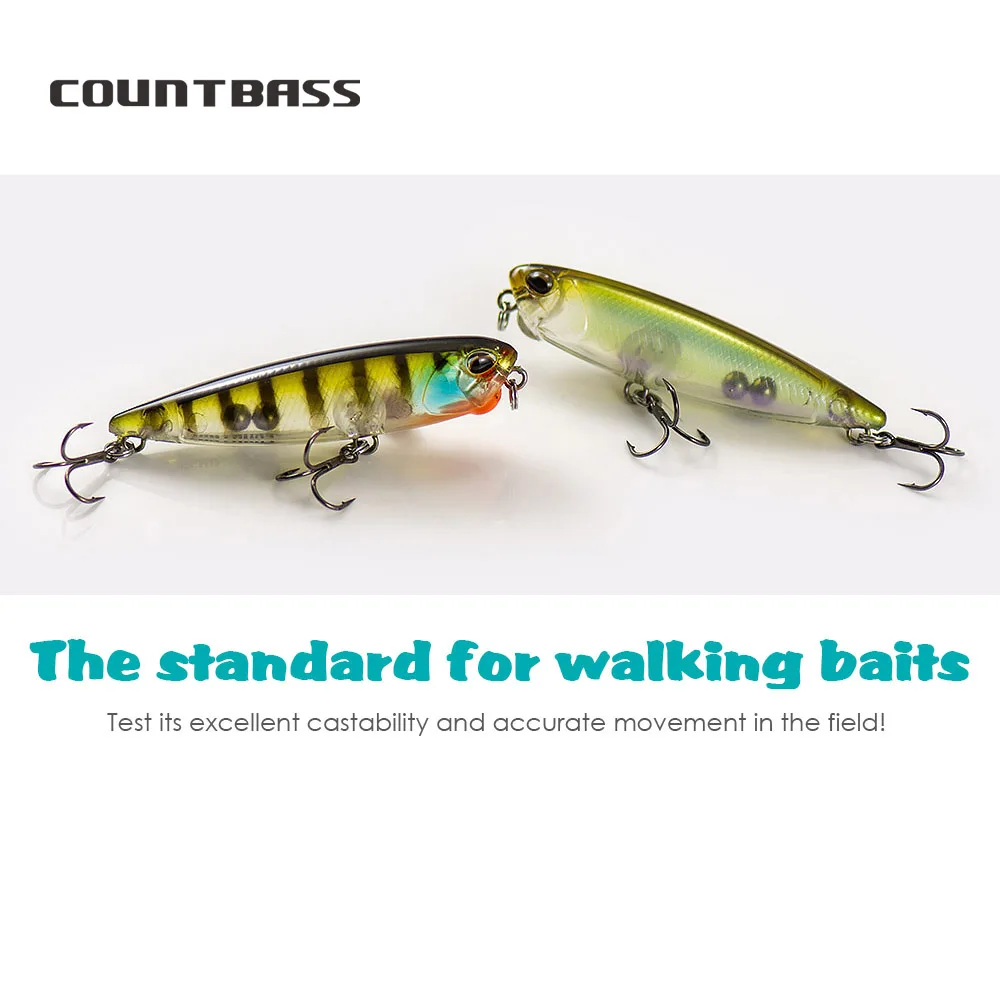 COUNTBASS-cebos para caminar, 65mm, 85mm, 100mm, Señuelos de pesca en superficie, palo flotante, Wobblers, Leurre de superficie, aparejos de pescador