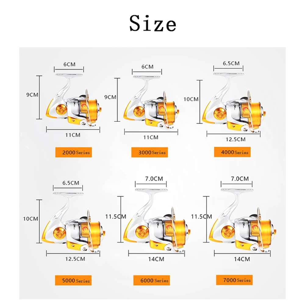 Carretes giratorios de pesca 10BB serie 5,2-1000, bobina de Metal, bote, Roca, bobina galvanizada, líneas de pescado, 7000: 1 - imagen 5