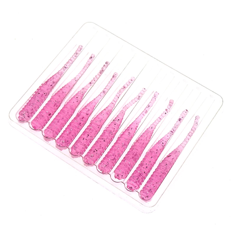 Mini señuelo de pesca de gusano suave, 0,3g, 40mm, cola de aguja, pez Roca, Océano, cebo Artificial, 10 unids/lote por bolsa - imagen 5