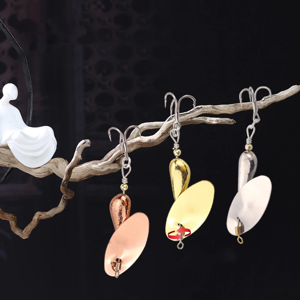 WALK FISH AR-S-cebos giratorios hechos a mano, 3,5g, 7g, señuelo de Metal, cuchara Artificial dura de latón, cebo de cucharas de cobre para perca de trucha - imagen 2