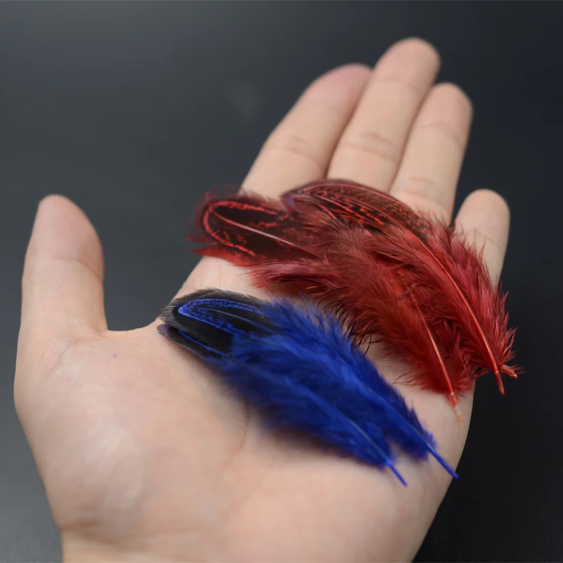 Parches de hombro de faisán con cuello de anillo, plumas de faisán natural, materiales de pesca con mosca, 8 colores opcionales, 20 piezas - imagen 2