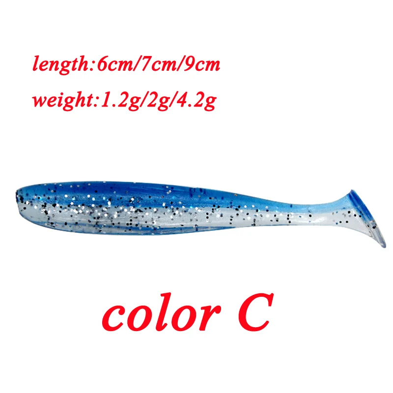 1 unids/lote Wobbler señuelo de pesca 6 cm/7 cm/9 cm Easy Shiner Jig Swimbait Artificial doble Color silicona suave cebo carpa lubina señuelo - imagen 4