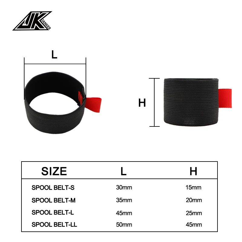 JK 4 unids/pack cinturón de carrete de pesca elástico negro cinturón de protección de carrete de pesca accesorios de carrete de rueda giratoria - imagen 5