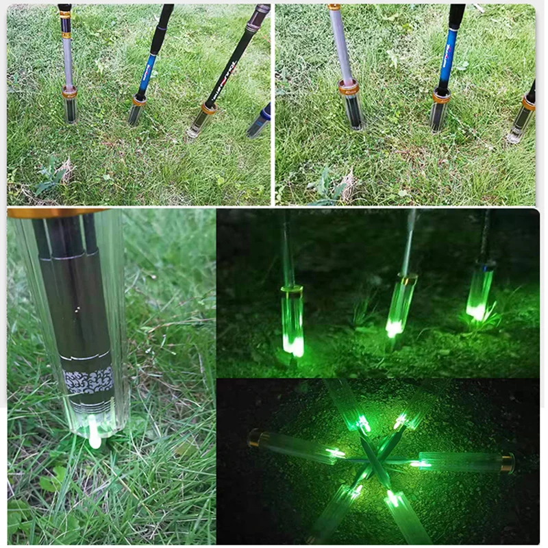 Soporte transparente para caña de pescar, accesorio ABS + acero inoxidable, para caña de pescar nocturna, fácil de usar - imagen 2