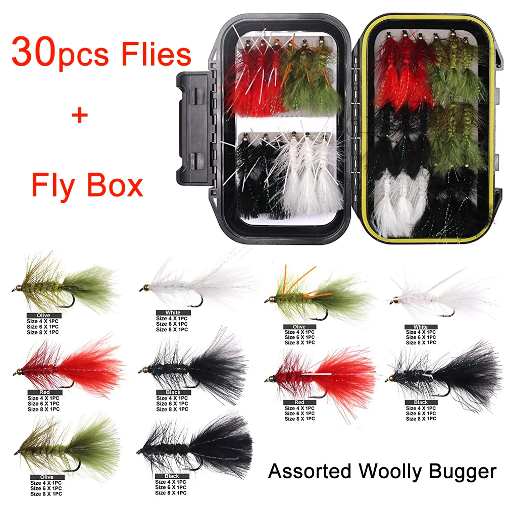 30pcs flies and box