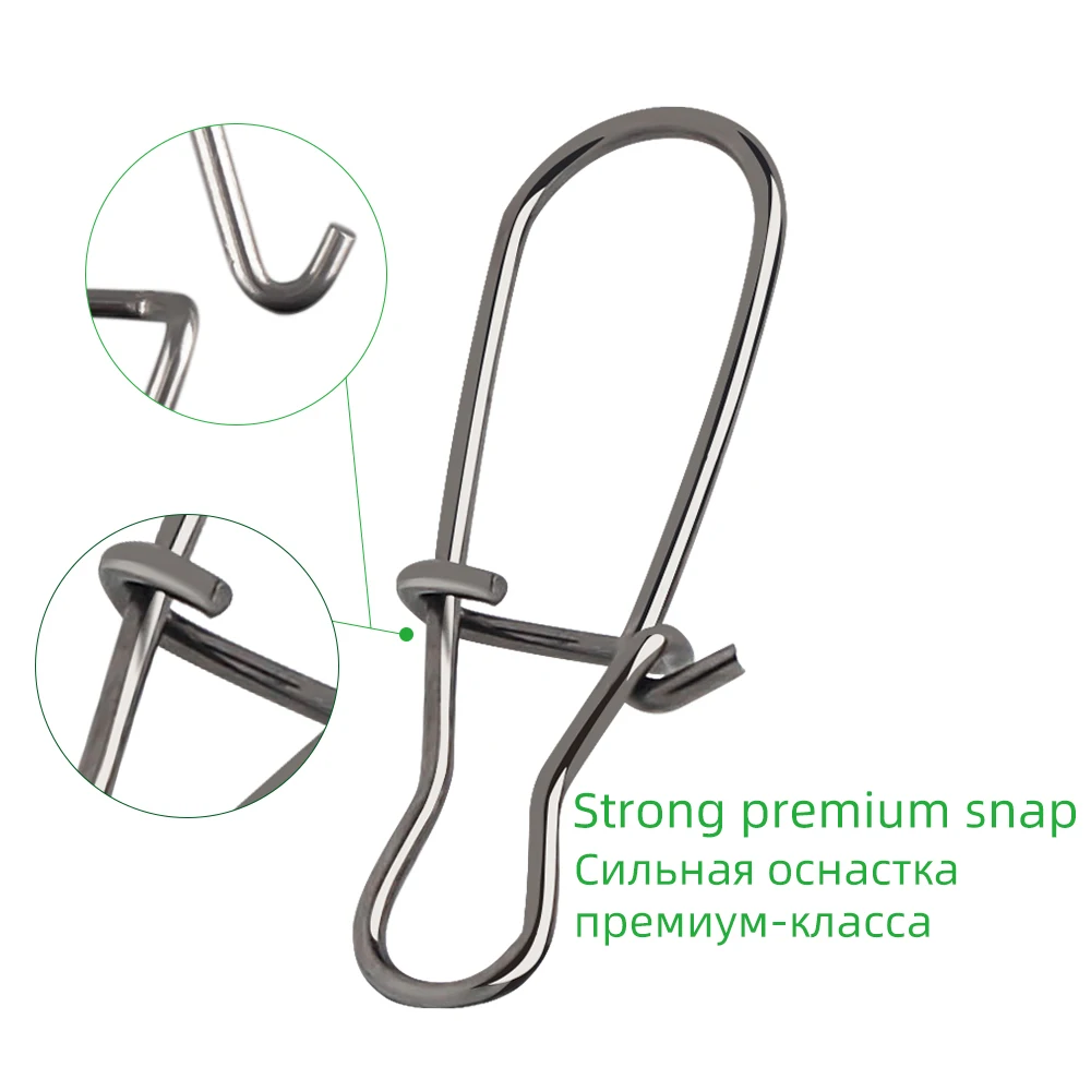 DNDYUJU 100 unids/lote conector de pesca de bloqueo de Clip rápido Pin de seguridad de acero inoxidable herramienta de aparejos de pesca giratorios para señuelos anzuelos - imagen 3