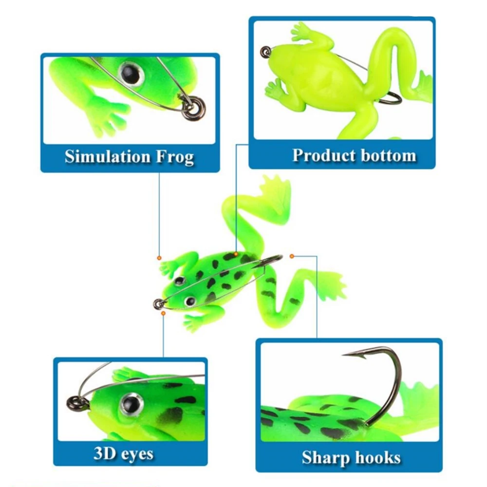 Señuelo de Pesca de rana Artificial, cebo de Pesca de 6cm y 5,2g, SwimBait con anzuelo, aparejos de Pesca de Lucio, lote de 3 unidades - imagen 5