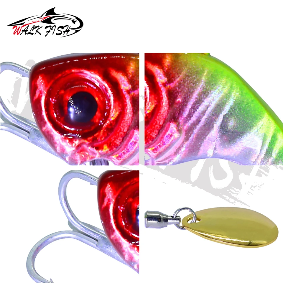 WALK FISH-Señuelos de Pesca giratorios de Metal VIB, cebo con vibración, cuchara giratoria, 7/12/16/20g, Jigs, trucha, cebos duros de pesca de invierno - imagen 5