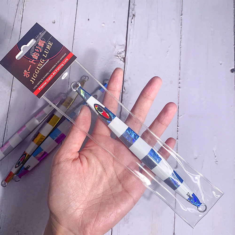 OBSESSION J62 150g 200g 250g plantilla de pesca de Metal raya luminosa cebo de pesca agua salada aguas profundas caída rápida hundimiento brillo plantillas señuelo - imagen 4