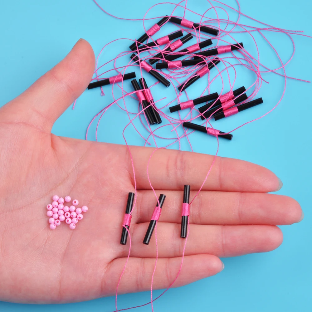 100 Uds flotador de pesca con cuentas de plástico Slip Bobber Stop String nudos accesorios de aparejos de pesca - imagen 5
