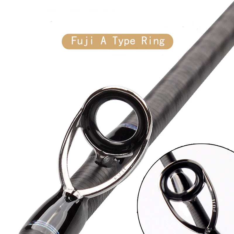 KAWA-caña de fibra de carbono para pesca, asiento y anillo de lanzamiento, giratorios, dos secciones, alta calidad - imagen 2