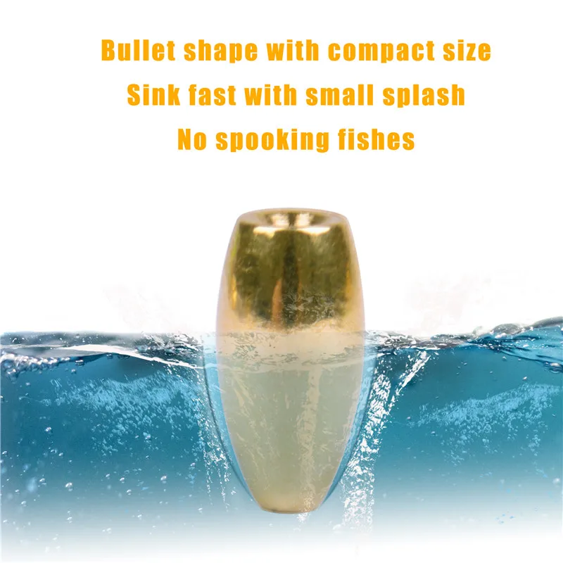 Plomos de pesca con forma de bala, pesas de gusano para señuelo de lubina, 3,5g, 5g, 7g, 10g, Texas, 30 Uds. - imagen 5
