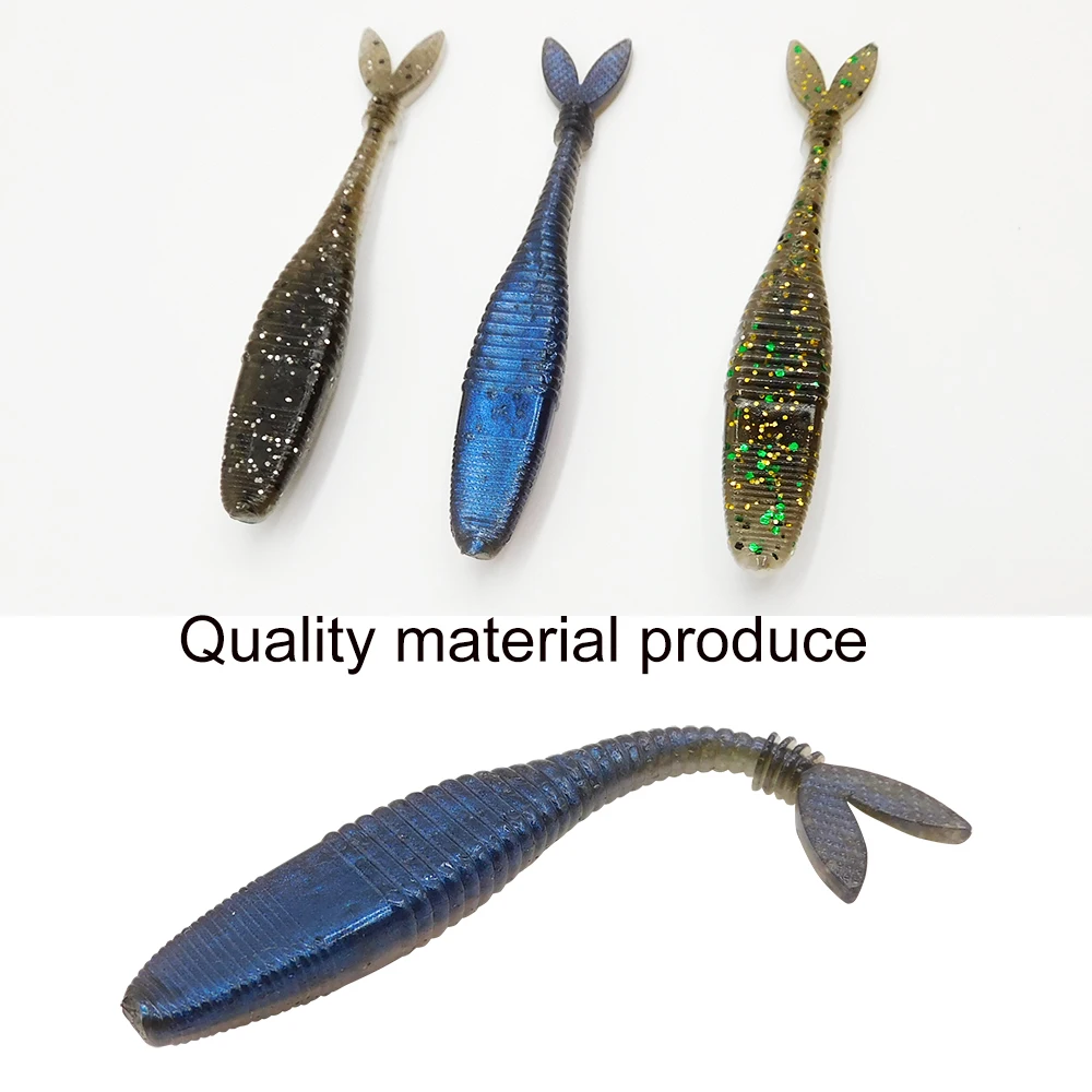 ESFISHING-señuelo de pesca profesional, cebo blando de plástico Artificial Isca, cola de horquilla plana, 70mm, 2,5g - imagen 5