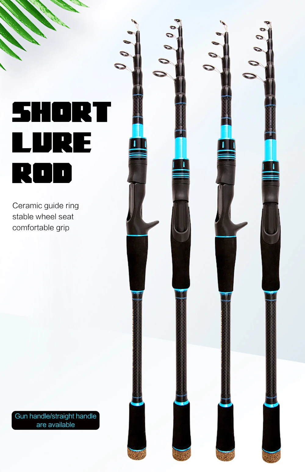 Experimente lo último en el diseño de la caña de pesca con nuestra breve vara de señora con un anillo de guía de cerámica y un agarre cómodo para una experiencia de pesca sin costura y agradable