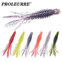 10 unids/lote de cebo suave de camarón de silicona con olor a pescado, 7cm, 2,1g, plantilla flotante para nadar, Wobblers, Señuelos de Pesca atractivos con señuelo de gusano de sal