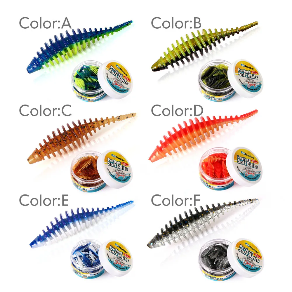 WEIHAI FSTK-cebo de gusano de Pesca, señuelo suave Wobbler, 1,5g, 5cm, 20 piezas/tarro, Señuelos de Pesca de carpa, lubina, señuelo Artificial - imagen 4
