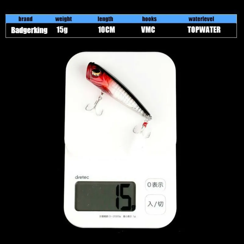 Mini Popper 8cm 15g – Señuelo duro de superficie para Lucio - imagen 4