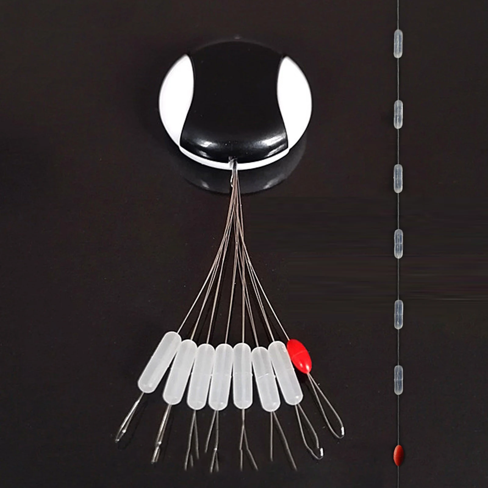 TIANNSII-tapón de goma transparente flotador, accesorio cilíndrico de línea de peces, 80 Uds./10set - imagen 3