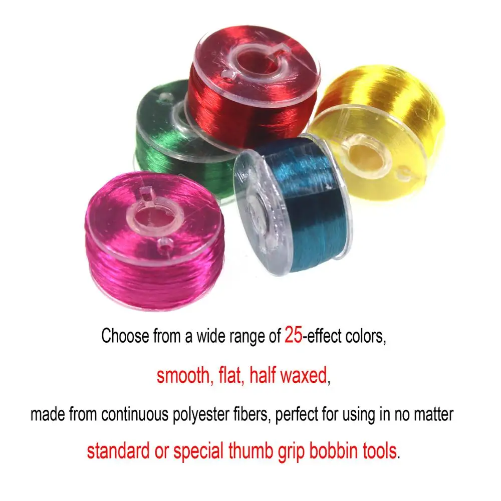 Bimoo 200D 25 carretes hilo para atar moscas plantilla delgada moscas pequeñas filamentos de poliéster para atar moscas secas con bobina estándar - imagen 3
