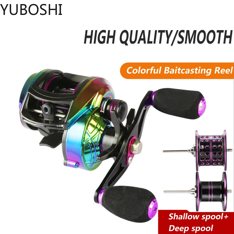 YUBOSHI-carrete de pesca Baitcasting, bobina de pesca con freno de sistema magnético, arrastre máximo de 8kg, aluminio CNC, novedad de 2023 - imagen 4