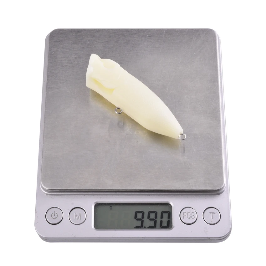 Cuerpo de señuelo en blanco Topwater, cebo de pesca artesanal sin pintar, Popper, Wobbler, 9,9g, 7,2 cm, 20 unidades - imagen 3