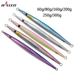 Balleo/1 Uds 60g 80g 160g 200g/250g/300g plantilla de Metal de aguas profundas Jigging pesca señuelo de peces Jigbait cebos de cuchara