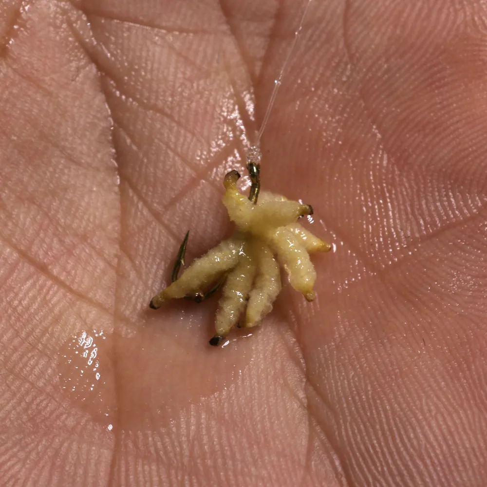 Bimoo-cebos de gusano Artificial para pesca de trucha, carpa, perca, gusano, Mosca de racimo, 6 piezas, tamaño #10 ~ #20 - imagen 5