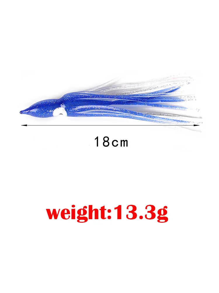 Cebos blandos de pesca, cebo falso hueco, cabeza de calamar, trucha, carpa, 5 piezas, 18cm/13,3g - imagen 3